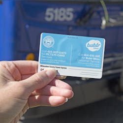 Buslr sticker on back of an M•CARD. Buslr sticker on back of an M•CARD.