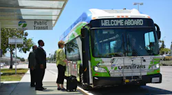 Omnitrans buses include stops at ONT every 15 minutes during the week.