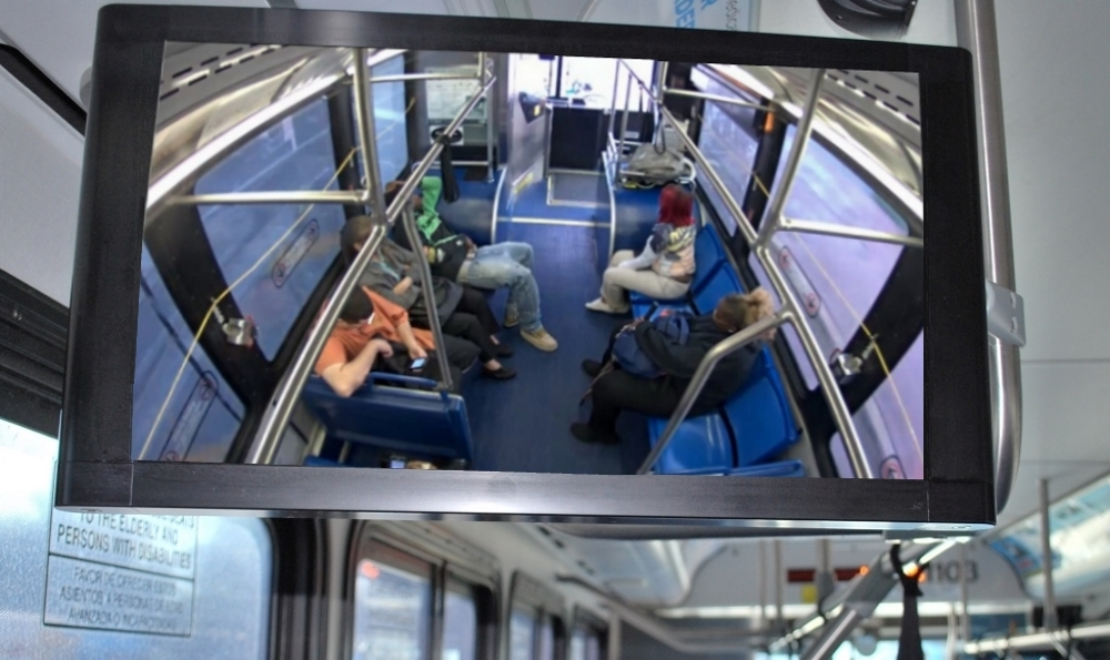 CCTV Integration with INFOtransit Displays for On-board Security of Passengers, Driver, & Property.