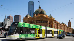 E Class tram on Flinders Street.