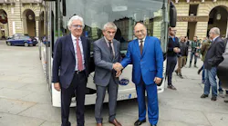 From left to right: GTT's President and CEO Walter Ceresa, President of the Piedmont Region Sergio Chiamparino and Isbrand Ho, managing director of BYD Europe.