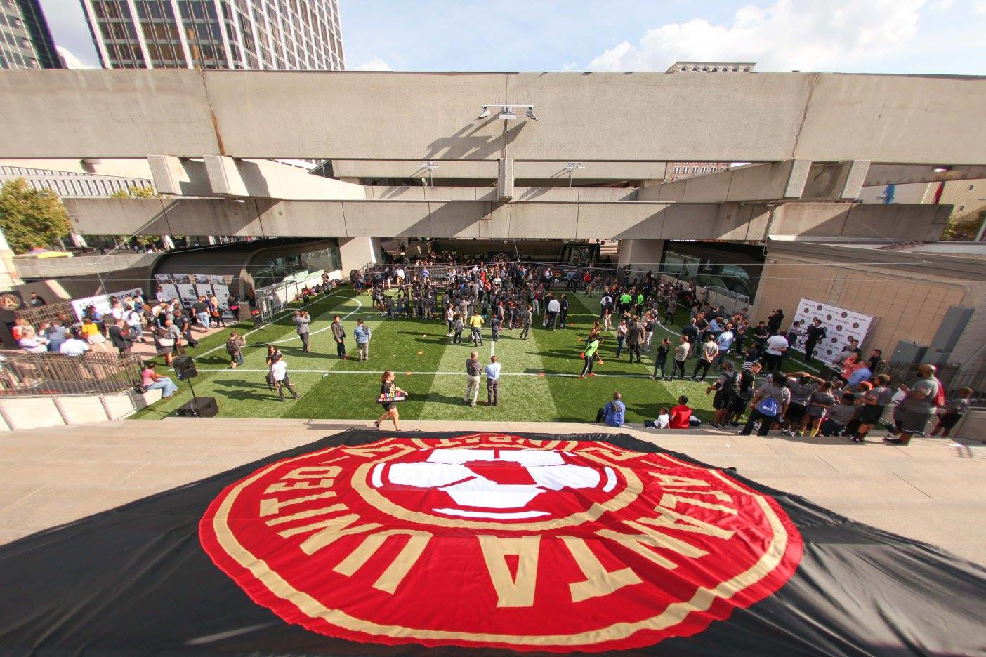 At the Soccer in the Streets launch event at the Five Points Station field.