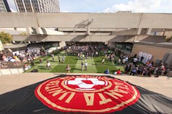At the Soccer in the Streets launch event at the Five Points Station field. At the Soccer in the Streets launch event at the Five Points Station field.