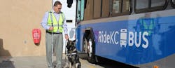 Robbie Makinen, chief executive of the Kansas City Area Transportation Authority, and his service dog Loki. Robbie Makinen, chief executive of the Kansas City Area Transportation Authority, and his service dog Loki.