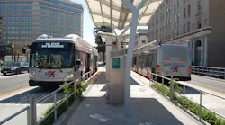 sbX buses coming and going civic center station.