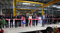 The Bipartisan group of officials and senior BYD executives participate the ribbon-cutting ceremony.