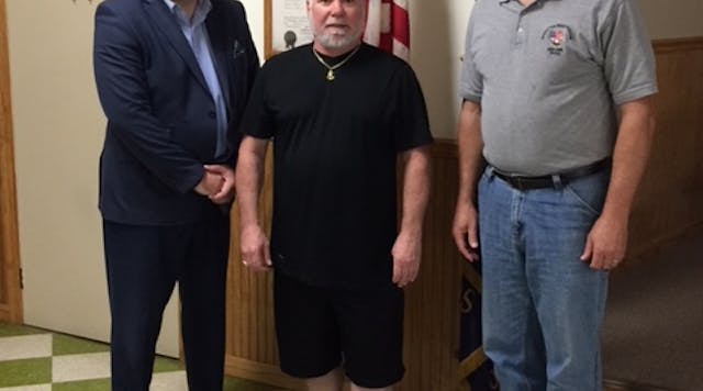 (Left to Right) Michael Bernhardt, director of mobility services, rabbittransit; Joseph Colonna, post commander, VFW Post 537; and Charles Yost, post chaplain, VFW Post 537.
