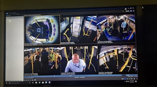 March Networks 360 view of a bus interior.