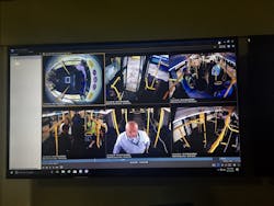 March Networks 360 view of a bus interior.