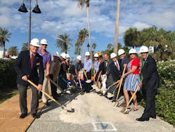 Left to right: Commissioner Joe Barkley, city of Belleair Bluffs; Commissioner John Tornga, city of Dunedin; Commissioner Dave Eggers, Pinellas County; Bill Horne, City Manager, city of Clearwater; Rosemary Windsor, Jolley Trolley; Councilmember Hoyt Hamilton, city of Clearwater; Robert Bandes, Bandes Construction; Jillian Bandes, Bandes Construction; Lisa Chandler, Sugar Sand Festival; Mayor George Cretekos, city of Clearwater; Councilmember Bob Cundiff, city of Clearwater; Brad Miller, CEO, PSTA; Darlene Kole, Clearwater Beach Chamber of Commerce; Councilmember Bill Jonson, city of Clearwater