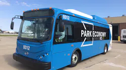 BYD battery-electric coach buses for Kansas City Airport.
