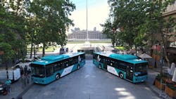 BYD Pure Electric Buses operate in Transantiago. BYD Pure Electric Buses operate in Transantiago.