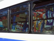 DART bus stuffed with donations at the Food Bank.