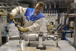Production of exhaust systems for passenger cars in Eberspaecher Wixom plant.
