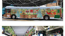 Lynx's holiday bus wrap.