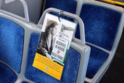 MCTS Rosa Parks bus seat sign. MCTS Rosa Parks bus seat sign.