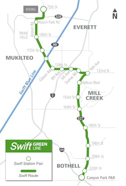 Swift Green Line map.
