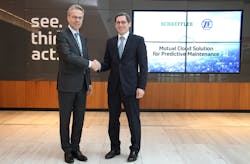 (from the right) Dr. Klaus Geißdörfer, head of division industrial technology and Dr. Stefan Spindler, CEO industrial of Schaeffler AG. (from the right) Dr. Klaus Geißdörfer, head of division industrial technology and Dr. Stefan Spindler, CEO industrial of Schaeffler AG.