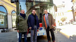 From left to right: Marzio Liuni, director at SUN; Alessandro Canelli, mayor of Novara; and Isbrand Ho, managing director at BYD Europe.