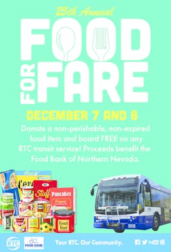RTC Food for Fare flyer. RTC Food for Fare flyer.
