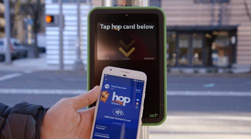 The Hop Fastpass Commuters in the Portland-Vancouver Metropolitan Area can use a mobile wallet or any contactless bank card to tap and ride on TriMet, C-TRAN and the Portland Streetcar. INIT&rsquo;s MOBILEvario powers the account-based, open payment system and manages and processes fares in real-time, recognizes and processes revenue sharing, as well as manages accounts and automates reconciliations for all three agencies. INIT developed the system using open architecture APIs so other partners could be easily incorporated. TriMet partnered with Google to make the Hop Fastpass the first virtual transit card available in Android Pay. Beta testing started in December, giving a select group of testers the opportunity to load a virtual Hop card in Android Pay, allowing them to tap their phones to pay their fares. MassTransitmag.com/12362197 &centerdot; MassTransitmag.com/12386556