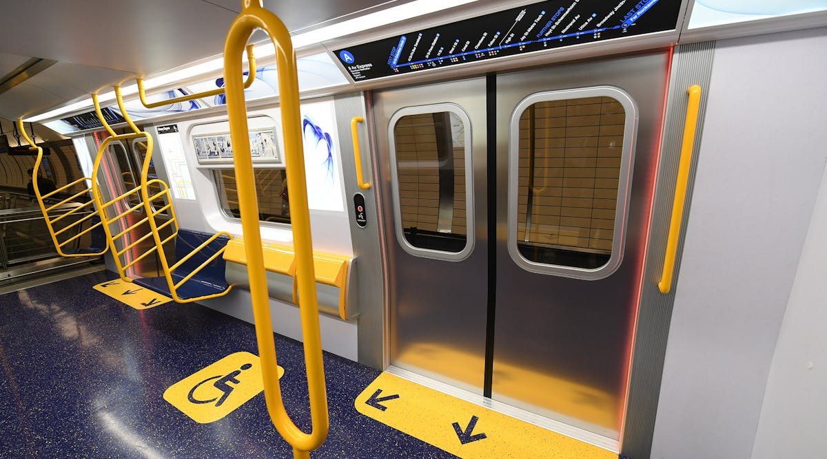 The R211 cars feature 58-inch wide door openings, which are eight inches wider than standard doors on existing cars.