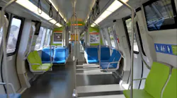 The new rail cars are more comfortable with padded seats that have lumbar support and are covered with wipeable fabric for ease of cleaning.