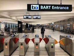 BART is testing digital monitors over fare gates.