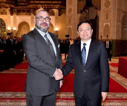 His Majesty Mohammed VI, King of Morocco (Left) with Wang Chuanfu, president and chairman of BYD Company Ltd. at the Royal Palace of Casablanca. His Majesty Mohammed VI, King of Morocco (Left) with Wang Chuanfu, president and chairman of BYD Company Ltd. at the Royal Palace of Casablanca.