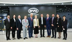 Kathleen Wynne, Premier of Ontario (middle) and delegation meet with BYD executives. Kathleen Wynne, Premier of Ontario (middle) and delegation meet with BYD executives.
