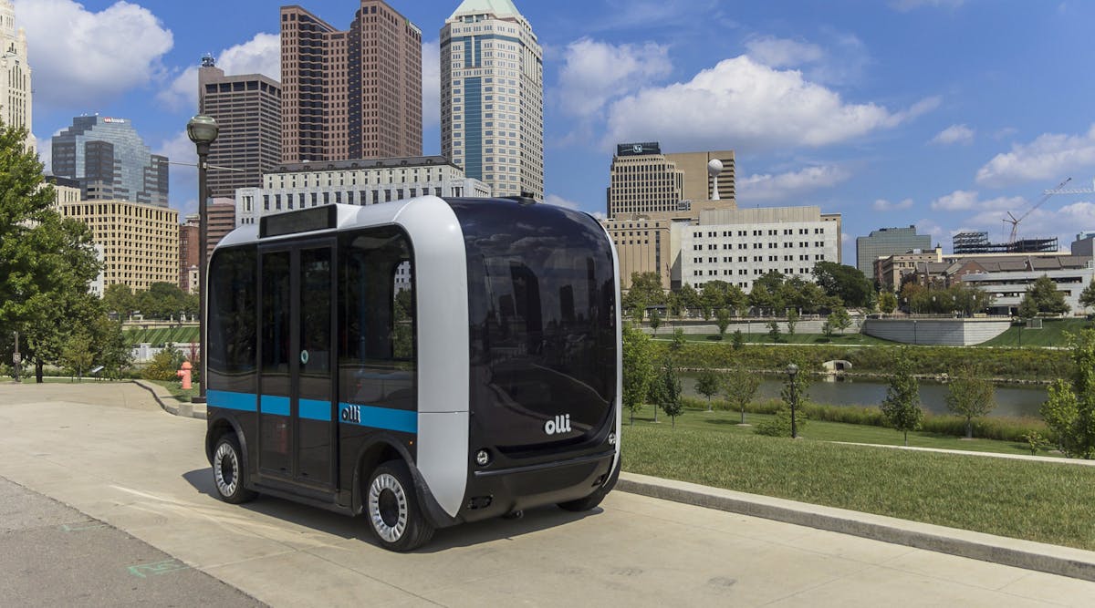Olli by Local Motors, the World&apos;s first self-driving, cognitive, 3D-printed shuttle.