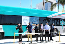 From left to right: Palm Beach County Deputy Administrator Jon Van Arnam, Palm Tran Executive Director Clinton B. Forbes, Palm Beach County Mayor Melissa McKinlay, Palm Beach County Assistant Administrator Todd Bonlarron, Ballpark of the Palm Beaches General Manager Brady Ballard and Darren Romelus an aide to Vice Mayor Mack Bernard. From left to right: Palm Beach County Deputy Administrator Jon Van Arnam, Palm Tran Executive Director Clinton B. Forbes, Palm Beach County Mayor Melissa McKinlay, Palm Beach County Assistant Administrator Todd Bonlarron, Ballpark of the Palm Beaches General Manager Brady Ballard and Darren Romelus an aide to Vice Mayor Mack Bernard.