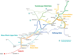 The five Teutoburger-Wald-Net lines RB 61 Bielefeld - Bad Bentheim – Hengelo (the cross border line between Germany and the Netherlands) RB 66 Munster – Osnabruck RB 65 Munster – Rheine RB 72 Herford – Altenbeken – Paderborn RE 78 Bielefeld – Minden – Nienburg The five Teutoburger-Wald-Net lines RB 61 Bielefeld - Bad Bentheim – Hengelo (the cross border line between Germany and the Netherlands) RB 66 Munster – Osnabruck RB 65 Munster – Rheine RB 72 Herford – Altenbeken – Paderborn RE 78 Bielefeld – Minden – Nienburg