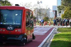 Transdev will operate multiple 12-person EasyMile Shuttles, the EZ-10. Transdev will operate multiple 12-person EasyMile Shuttles, the EZ-10.