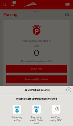 The Dubai Roads and Transport Authority has launched a smart service enabling smartphone users to recharge their parking accounts.