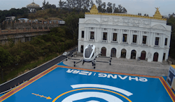 Two EHANG executives took manned flight on EHANG 2-seat AAV. Two EHANG executives took manned flight on EHANG 2-seat AAV.