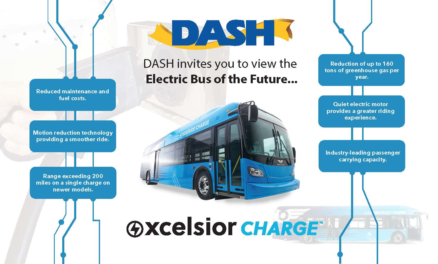 DASH has announced a demonstration of an all-electric bus.