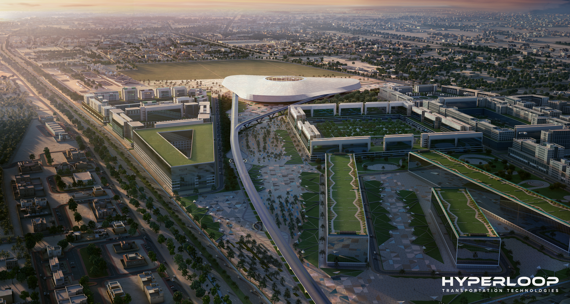 Rendering of the Hyperloop station.