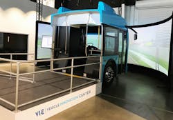 The simulator, designed and installed by FAAC Inc. using a 180-degree screen display and 4K projection system, is one of the first in the world to use full-scale original equipment manufacturer components to control the bus simulator.