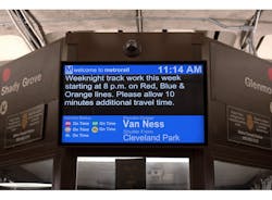 In late 2012, Metro rolled out a new digital signage project designed to inform riders on its Metrorail system about track work, weekend closures and other travel issues before they pass through the fare gate at any of the system&rsquo;s 88 stations.
