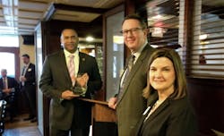 U.S. Rep. Marc Veasey, D-Fort Worth presented the SWTA Legislator of the Year award from SWTA Board President, President/Executive Director at Dallas Area Rapid Transit Gary Thomas and SWTA Executive Director Kristen Joyner.