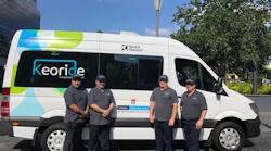 The Keoride app will match passengers who are travelling in the same direction and calculate an optimised flexible route to pick them up and take them to their destination.