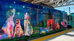 Train wrap designed by artist Kerri Warner.