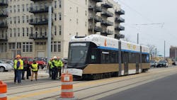 The first streetcar arrived in downtown Milwaukee on Monday, March 26. The first streetcar arrived in downtown Milwaukee on Monday, March 26.