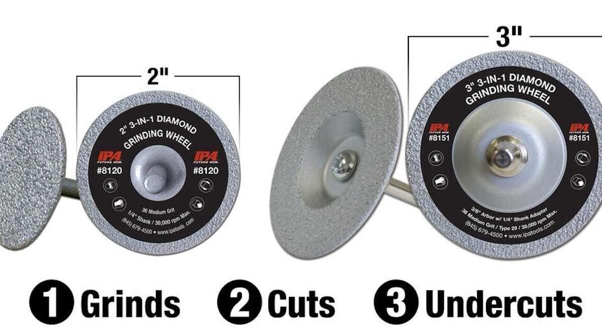Innovative Products of America has introduced the 3-in-1 Diamond Grinding Wheels.