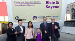 Metro Board Chair and Los Angeles Mayor Eric Garcetti awarded TAP Cards and other prizes to students who won contests to name the TBMs and create illustrations for the TBM tail shields.