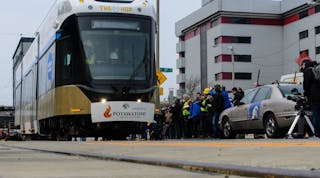 Brookville Equipment Corp. delivered the first of five streetcar vehicles to Milwaukee for The Hop on March 26, 2018.