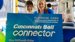 Angie Jolevski was selected as the millionth ride prize package winner after boarding the streetcar at the Cincinnati Cyclones station at The Banks.