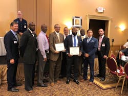 From left: Safety Council of Palm Beach County Board President Mike Dillon, former Palm Tran Performance Management Manager Keith Clinkscale, Palm Tran Senior Manager of Operations Steven Fields, Palm Tran Director of Operations Sean Smith, Palm Tran Maintenance Supervisor Jorge Torres, Palm Tran Executive Director Clinton B. Forbes, Palm Tran Maintenance Trainer Superintendent Peter Skeete, Palm Tran Interim Performance Management Manager Christian Londono and Safety Council of Palm Beach County Secretary Matt King. From left: Safety Council of Palm Beach County Board President Mike Dillon, former Palm Tran Performance Management Manager Keith Clinkscale, Palm Tran Senior Manager of Operations Steven Fields, Palm Tran Director of Operations Sean Smith, Palm Tran Maintenance Supervisor Jorge Torres, Palm Tran Executive Director Clinton B. Forbes, Palm Tran Maintenance Trainer Superintendent Peter Skeete, Palm Tran Interim Performance Management Manager Christian Londono and Safety Council of Palm Beach County Secretary Matt King.
