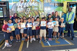 Thew Elementary students celebrate Driving for Books. Thew Elementary students celebrate Driving for Books.